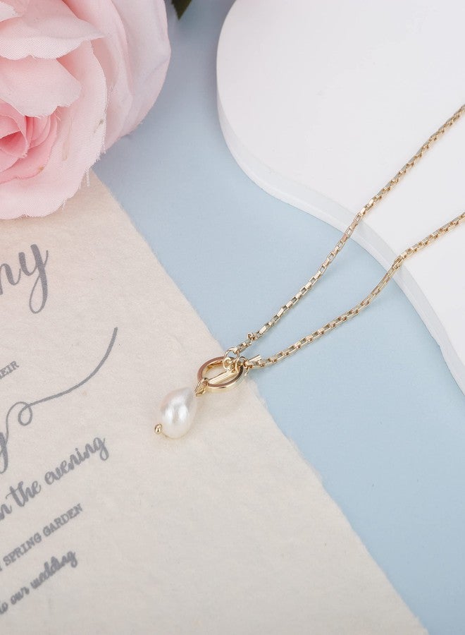 يرتير قلادة لؤلؤ باروكية أنيقة من YERTTER، سلسلة مطلية بالذهب، قلادة تشوكر من اللؤلؤ، قلادة تشوكر للنساء للحفلات (النمط B) - Image 5