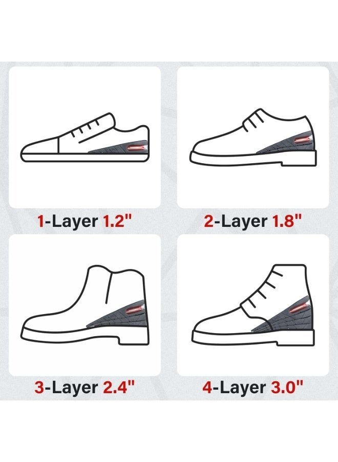 نعل داخلي لزيادة الطول من 4 طبقات لرفع الاحذية - 7.5 سم (3 انش) حشوات لرفع الكعب للرجال والنساء - Image 2