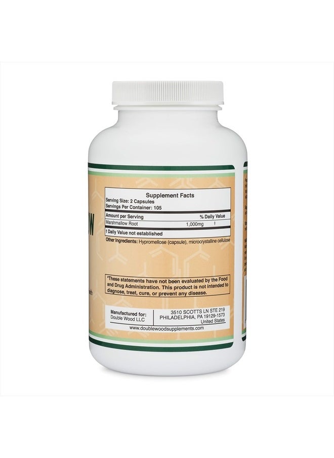 Double Wood Supplements - Marshmallow Root, 1,000mg per Serving - 210 Capsules - Image 1
