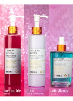 Truly Beauty Cherry Jelly Body Acne Wash With Soothing Cherry Niacinamide Hydrating Allantoin & Mandelic Acidaward Winning Back Acne Treatment Body Wash Cleanser & Dark Spot Remover  - Image 3