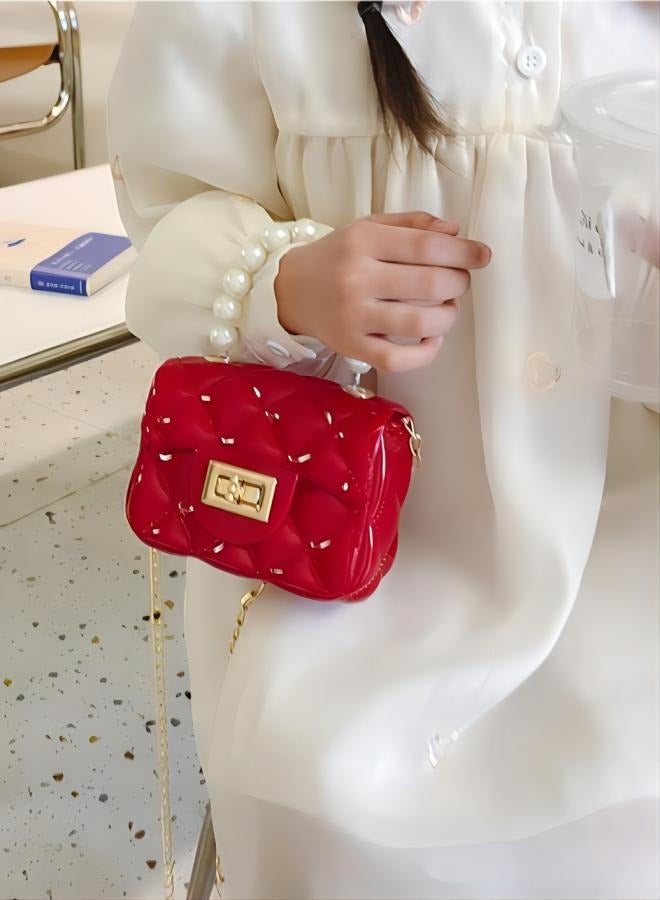 Girl's Pearl Handbag Mini Cute Chain Shoulder Bag (12CM * 8CM * 5CM) - Image 3