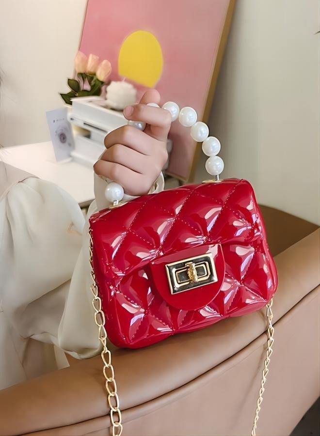 Girl's Pearl Handbag Mini Cute Chain Shoulder Bag (12CM * 8CM * 5CM) - Image 4