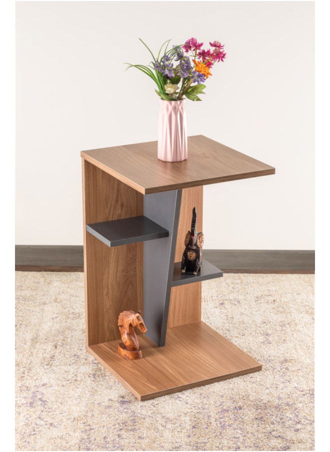 Smart Furniture Industrial Edge Side Table with Metal Accents and Bold Appeal 