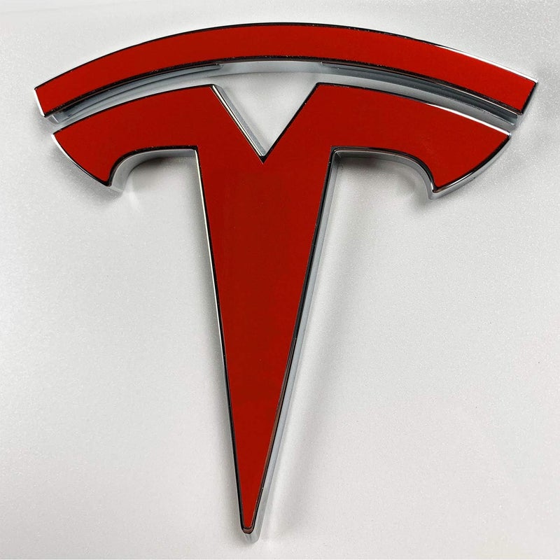 Custom Cut Graphics Logo Decal Wrap for Tesla Model S, Nosecone, 14-pc Set (Gloss Red) - Image 5