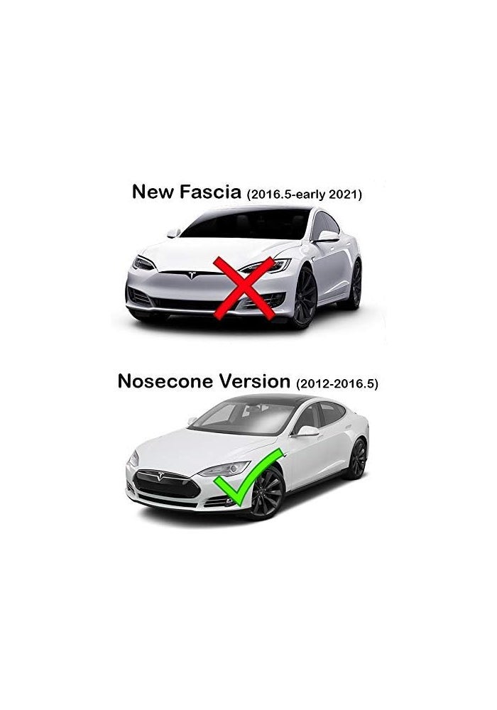 Custom Cut Graphics Logo Decal Wrap for Tesla Model S, Nosecone, 14-pc Set (Gloss Red) - Image 2