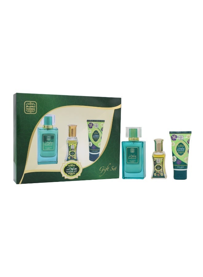 Naseem Sadaat Exclusive Gift Set 3pcs -(Eau De Parfum, Roll-On Perfume Oil & Body Cream) - Image 2
