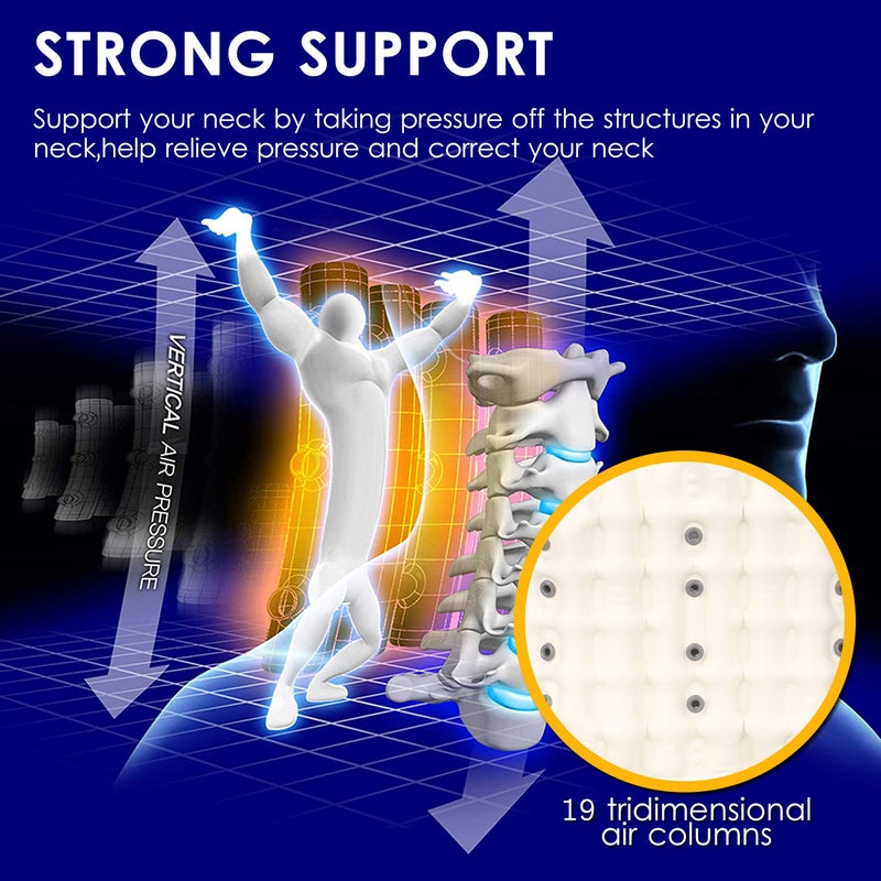 LEAMAI Medical Cervical Collar Neck Traction Device Inflatable Pinched Nerve Neck Stretcher for Neck Pain Relief and Support at Home Office On the Go - Image 2
