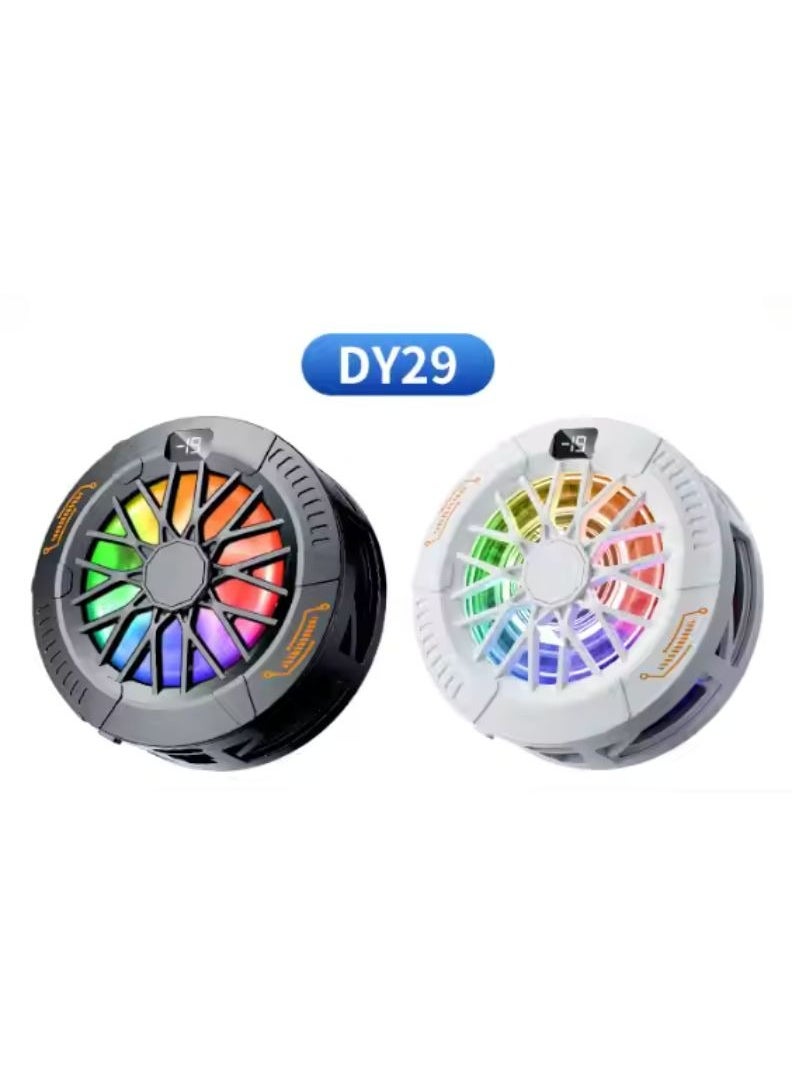 Generic - DY29 Magnetic Phone Cooler | RGB Light, Digital Temperature Display, Semiconductor Quiet Radiator | Gaming & Streaming Fan, USB-C Powered for iPhone & Android – Black - Image 1