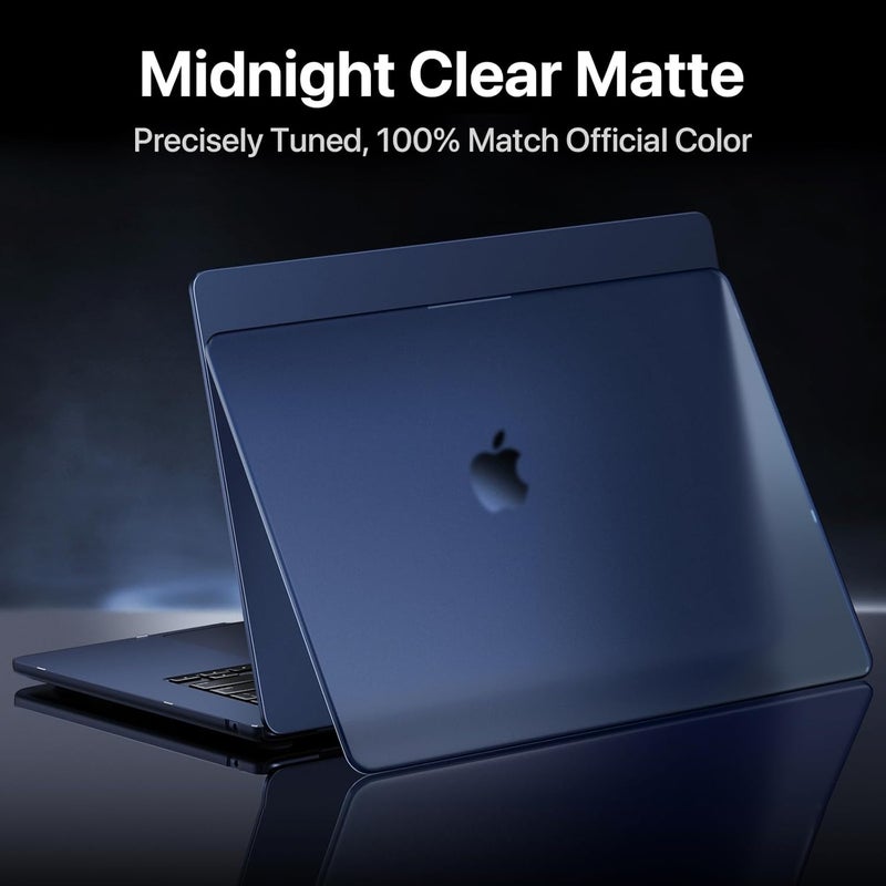 soonjet Compatible for MacBook Air 15 inch Case M4 2025 2024 2023 M3 M2 [100% Match Official Color] [Ultra Thin Armor] Protective Hard Shell Matte Cover for Laptop A3420 A3114 A2941 - Midnight Clear - Image 5