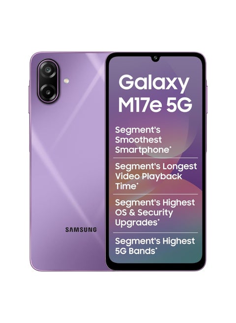 Samsung Galaxy M17e 5G Mobile (Vibe Violet , 6GB RAM, 128GB Storage) | Smoothest 120 Hz Refresh Rate| Monster 6000 mAh Battery | IP54 | 6 Gen OS Upgrades | AI | Gemini Live | Without Charger