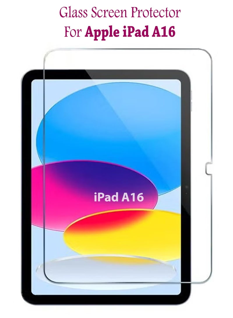 واقي شاشة زجاجي مقوى عالي الدقة مقاوم للخدوش وخالٍ من الفقاعات وسهل التركيب لجهاز Apple iPad A16 (إصدار 2025). - Image 1