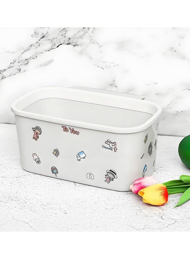 Bedside hanging basket baby bedside diaper storage box crib hanging basket - gray and white with stickers  - Image 3