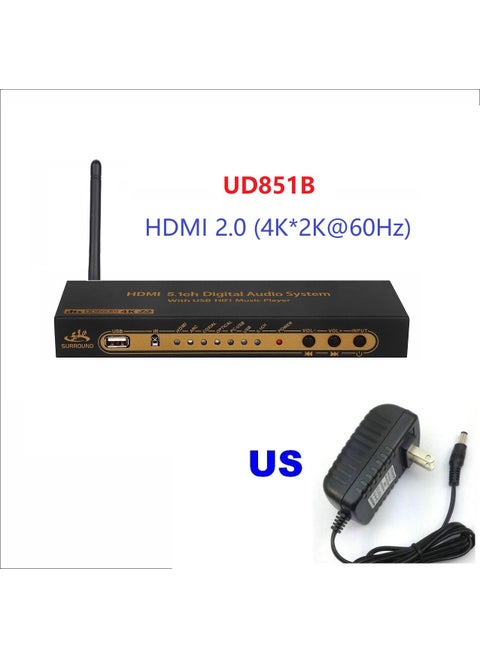 5.1 Channel Audio Decoder DAC Bluetooth HDMI Splitter UD851B US gauge