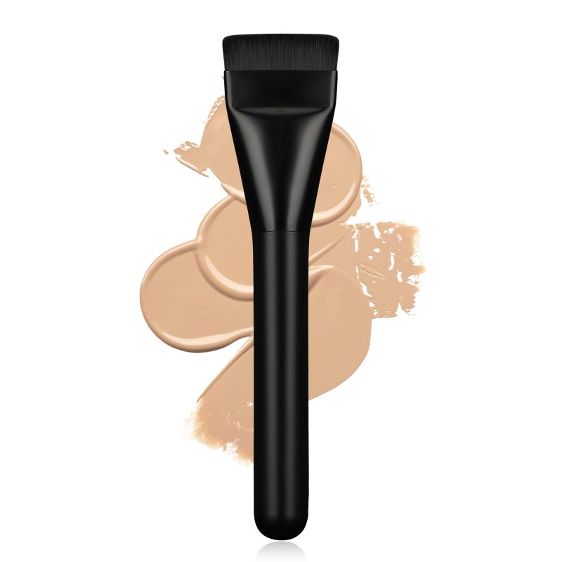 BEAUTYFACTOR Flat Foundation BrushKorean Makeup Brush Spatula Facial Brush for Liquid FoundationPremium Face Makeup Brush for Blending Cream Black - Image 2