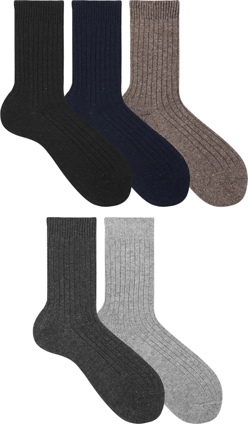 اوزي سوكس 5 Pairs Winter Men's Lambswool Wool Sleep Socks Soft Touch