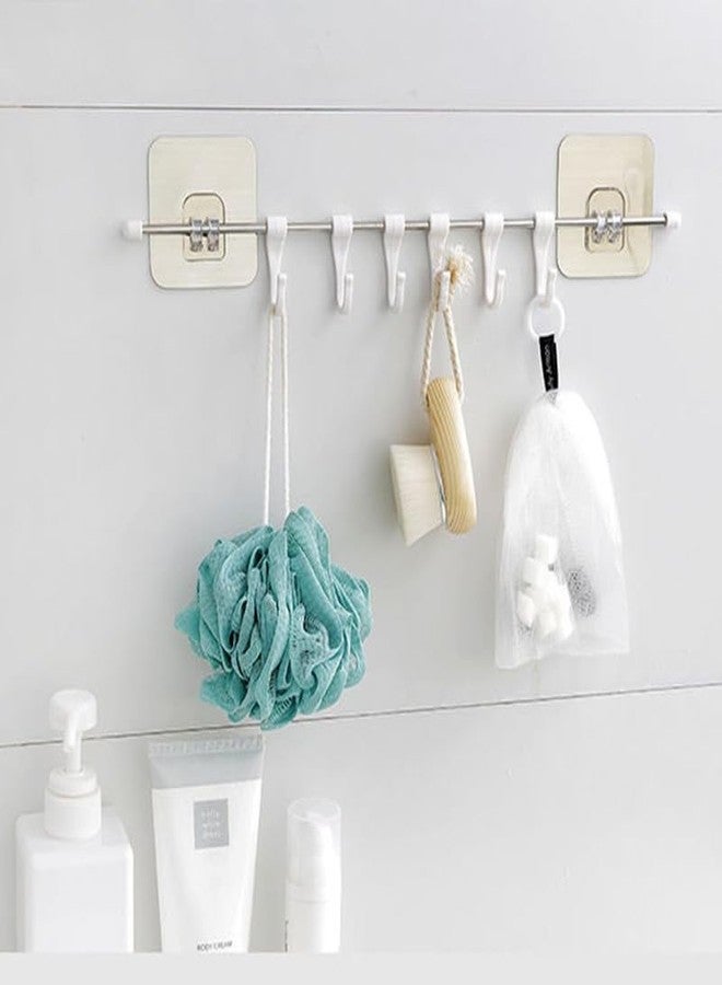 Anshri Plastic Wall Hanger Hooks for Hanging Clothes Home Kitchen Office Bathroom Bedroom Door Organizers Accessories Items (6-Hook-Hanger-Transparent) 1pcs - Image 4