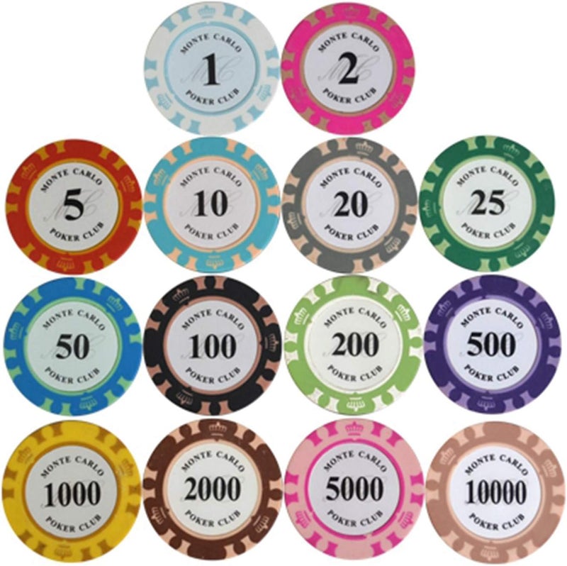 klarako 100Pcs Bar Poker Game Clay Chips Set Blackjack Texas Hold'em Casino Chips in Box  A - Image 5