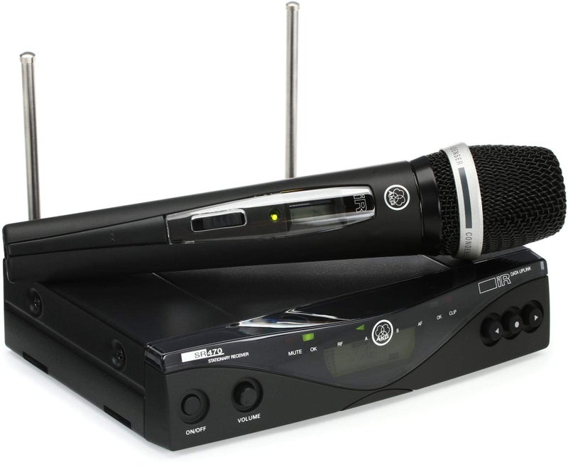 نظام ميكروفون لاسلكي AKG Pro Audio WMS470 مجموعة صوتية C5 النطاق 7 مع جهاز استقبال ثابت SR470 ومرسل يدوي HT470D5