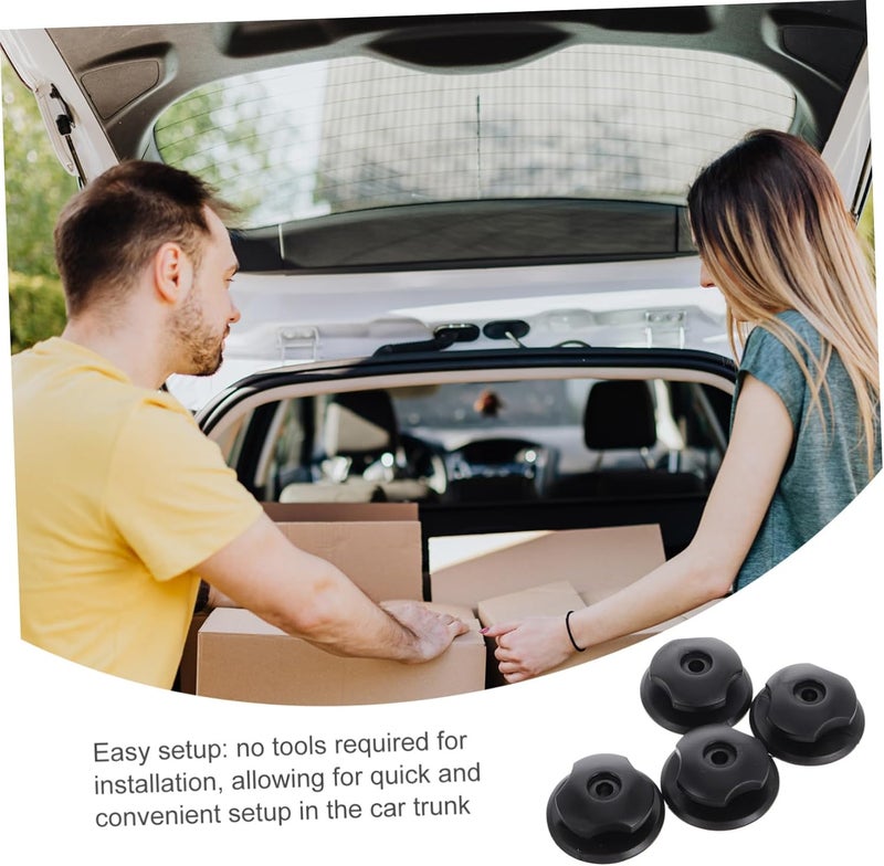 Hemobllo 4 Set Car Trunk Net Hooks Heavy Duty Mounting Points Kit with Tie Down Hanging Rings Fit Cargo Net Replacement for Secure Luggage Organization - Image 4