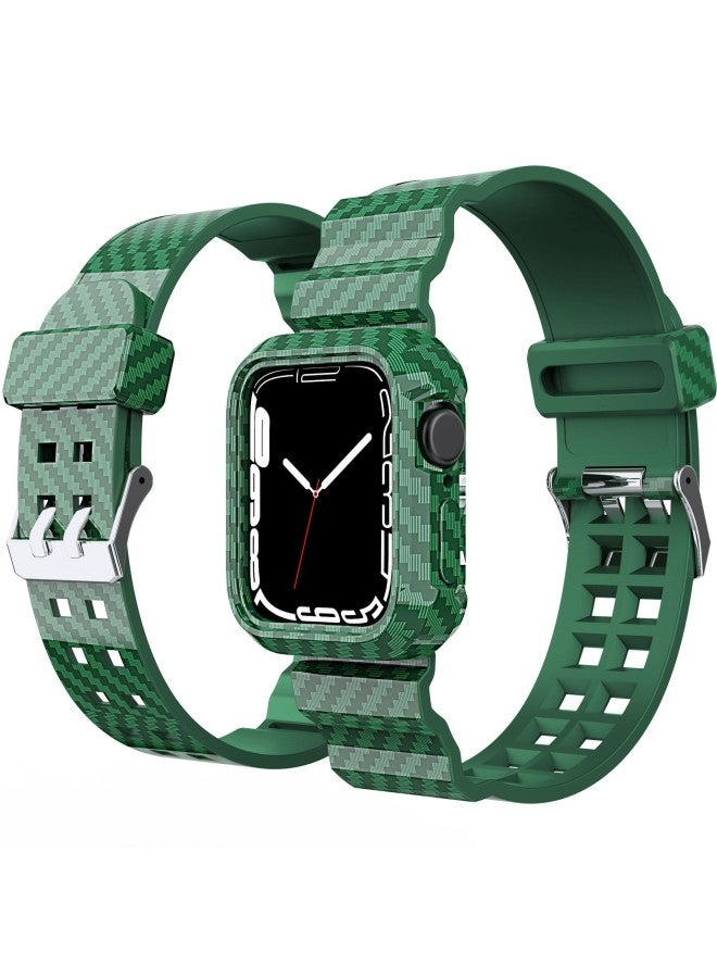 إسكدنيا لساعة Apple IWatch 7 مع ساعة ملتصقة من ألياف الكربون مع مبيعات رياضية - اللون: أحمر عصري 41 ملم - Image 4