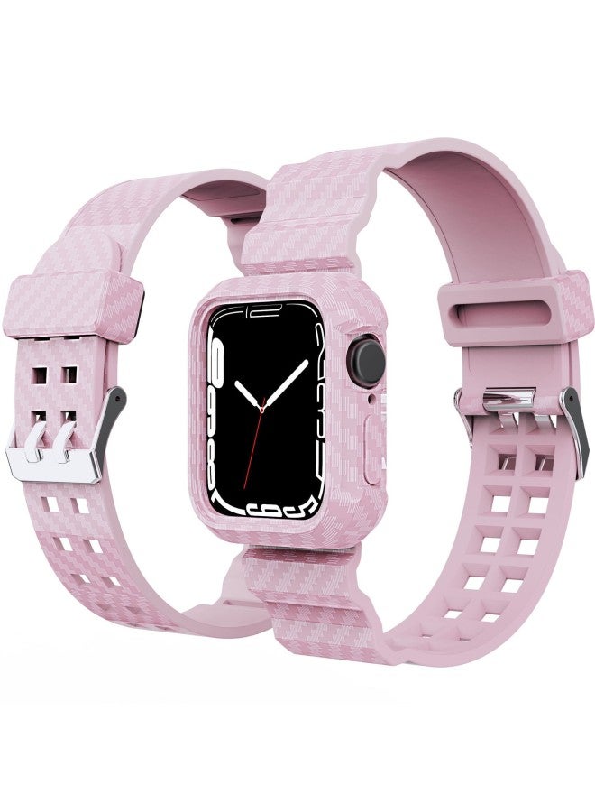 إسكدنيا لساعة Apple IWatch 7 مع ساعة ملتصقة من ألياف الكربون مع مبيعات رياضية - اللون: أحمر عصري 41 ملم - Image 5