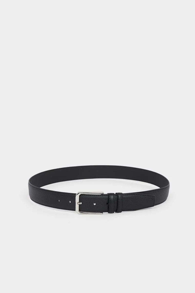 ديفاكتو Man Rectangle Clasp Faux Leather Classic Belt