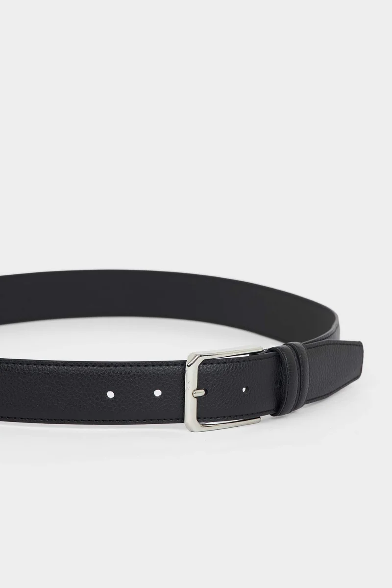ديفاكتو Man Rectangle Clasp Faux Leather Classic Belt