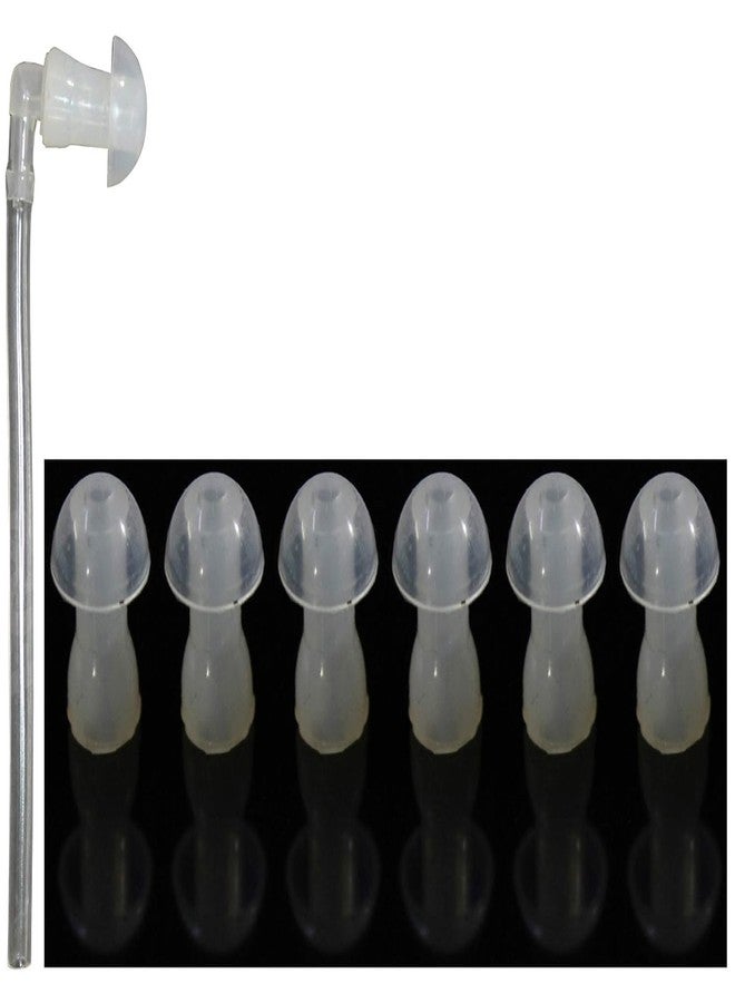 VATS Hearing Aid Domes - 6 Pcs Medium (10mm) Transparent Silicone Ear Tips with Tube & Elbow Connectors, Replacement Ear Domes for BTE & Pocket Hearing Aids - Made in India - Image 1