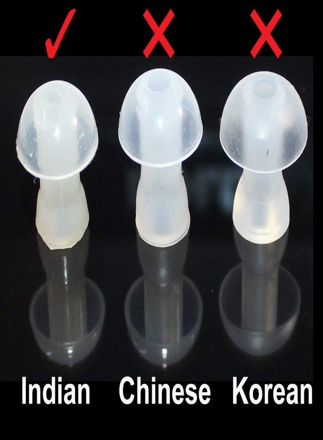 VATS Hearing Aid Domes - 6 Pcs Medium (10mm) Transparent Silicone Ear Tips with Tube & Elbow Connectors, Replacement Ear Domes for BTE & Pocket Hearing Aids - Made in India - Image 2