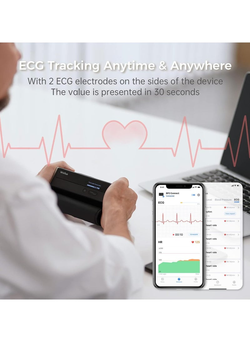 Wellue جهاز قياس ضغط الدم وتخطيط القلب الرقمي BP2 Connect مع تحليل الذكاء الاصطناعي وتقنية الواي فاي والبلوتوث - Image 2