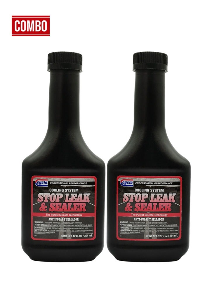 cyclo Combo - Buy 2pcs CYCLO Cooling System Stop Leak & Sealer 354ml – Radiator Leak Repair Additive for Cars, SUVs, Trucks – Fast Seal Cracks & Holes, Anti-Foam, Silicate Based, Cooling System Maintenance Fluid, C52 - Image 1