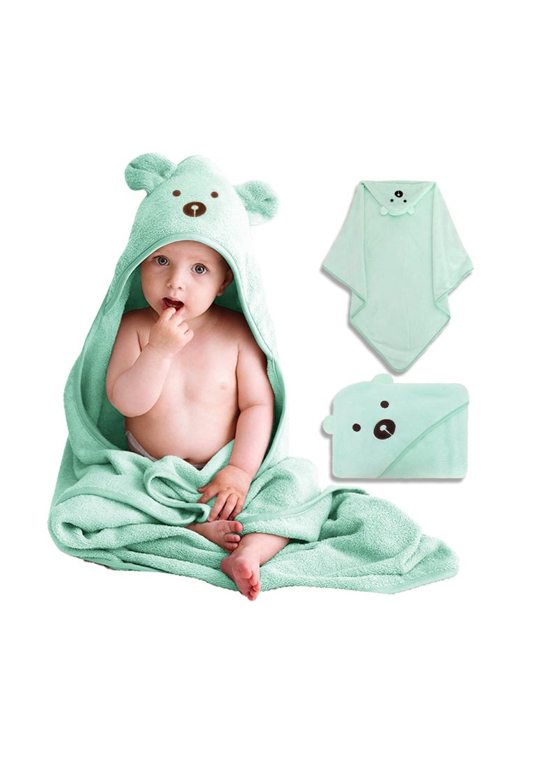 Soft Hooded Baby Beach Towel for Boys Girls Thick Kids Bath Towel 3-7 Years Navy Shark Design Comfortable and Stylish Toddler Bathrobe - Image 1