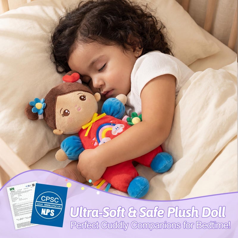 OUOZZZ 10" Soft Baby Doll Set, Hispanic Baby Doll Accessories Pretend Playset Doll for 2 Year Olds Girls Social Emotional Learning Birthday Gift for 2 Year Olds Girls - Image 3