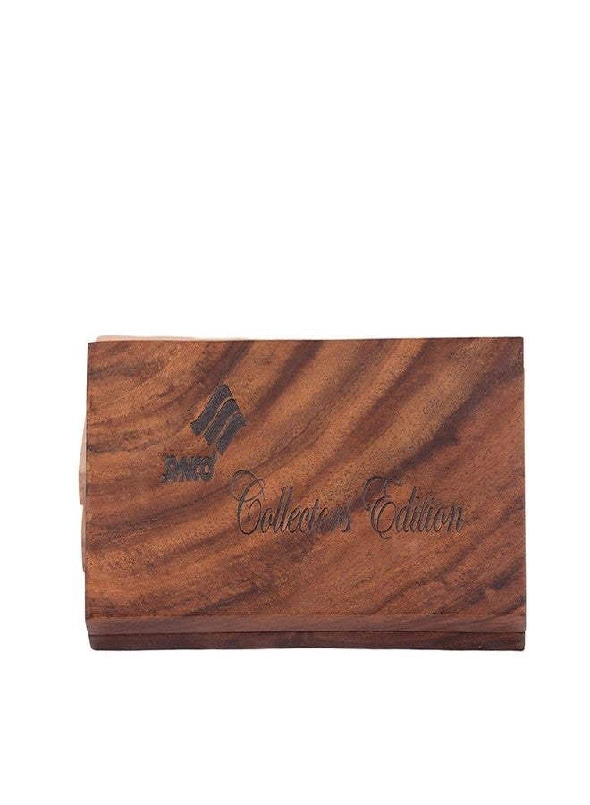 سينكو مجموعة Synco Collectors Edition المكونة من 3 قطع من مضارب الكاروم الاحترافية 15 جرام، مع علبة هدايا وفقًا للمعايير الدولية (لون الجوز الداكن). - Image 1