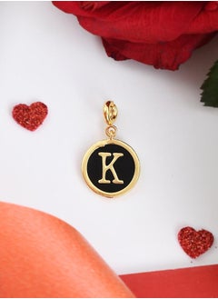 VOYLLA Valentine's Day Collection Alphabet K Black Enamel Charm  - Image 1
