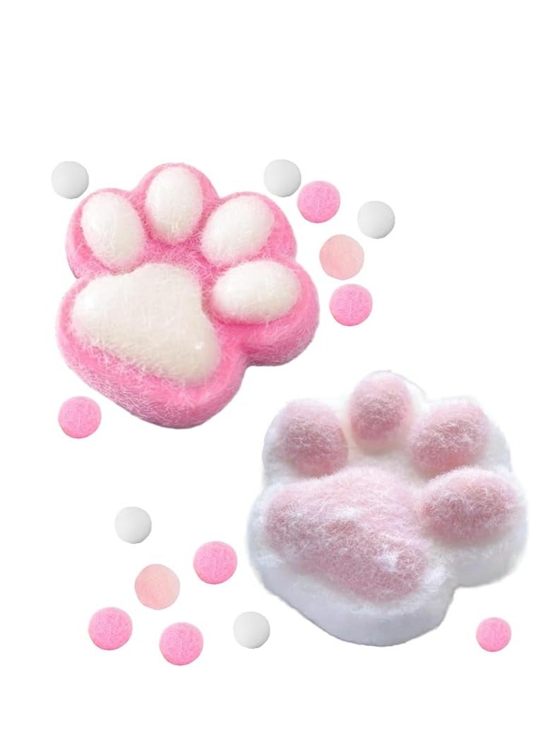 2 Pcs Taba Squeeze Cat Paw Squeeze Toys, Kawaii Cat Paw Squishy Kit, Cute fufu Squishy Stress Relief Squishies Sensory Toys, Soft Quiet Squishy Fidget Toys for Adults, Kids, Children, Party Favor Gift - Image 1