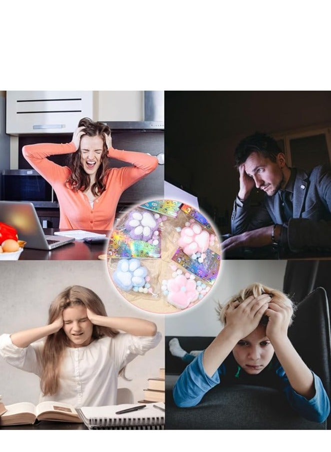 2 Pcs Taba Squeeze Cat Paw Squeeze Toys, Kawaii Cat Paw Squishy Kit, Cute fufu Squishy Stress Relief Squishies Sensory Toys, Soft Quiet Squishy Fidget Toys for Adults, Kids, Children, Party Favor Gift - Image 3