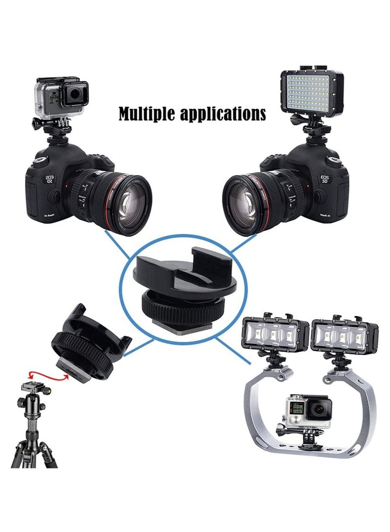 Mount Light Adapter Cold Shoe Mount Adapter compatible with SLR Camera Gopro Camera Suptig Light And Other Action Cameras/with 1/4 Threaded Hole/Black  - Image 4