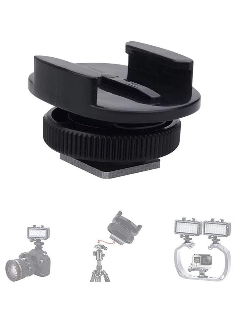 Mount Light Adapter Cold Shoe Mount Adapter compatible with SLR Camera Gopro Camera Suptig Light And Other Action Cameras/with 1/4 Threaded Hole/Black  - Image 1