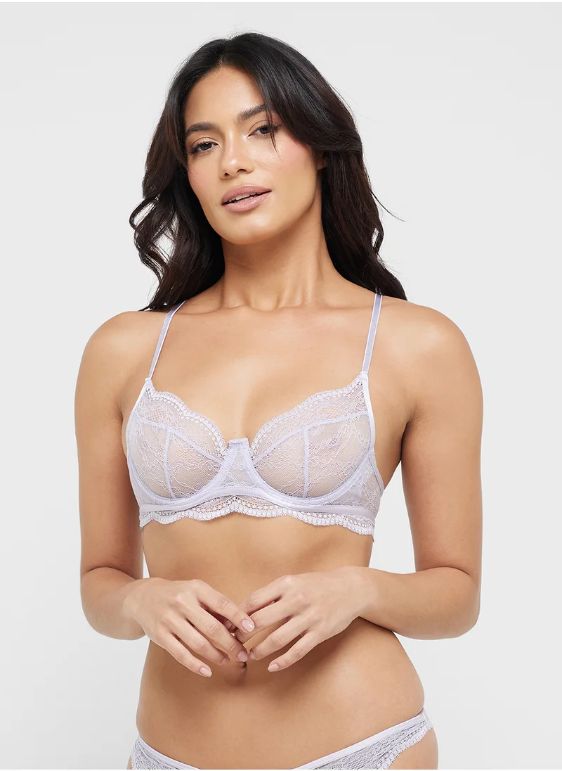 hunkemoller Lace Plunge Neck Bra