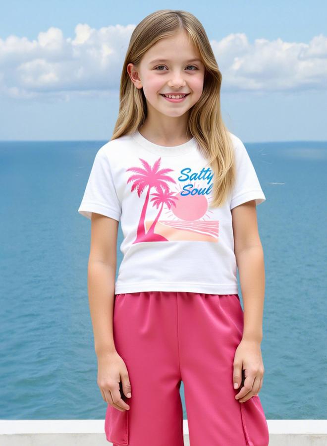 تايك تو طقم تيشيرت بطبعة جرافيك مع بنطال كارجو - Image 5