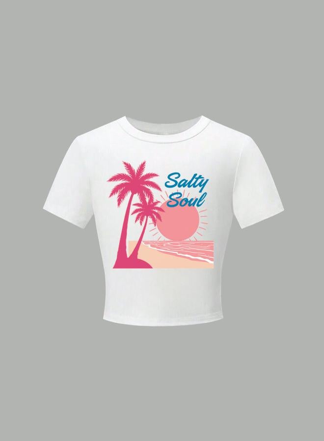 تايك تو طقم تيشيرت بطبعة جرافيك مع بنطال كارجو - Image 3