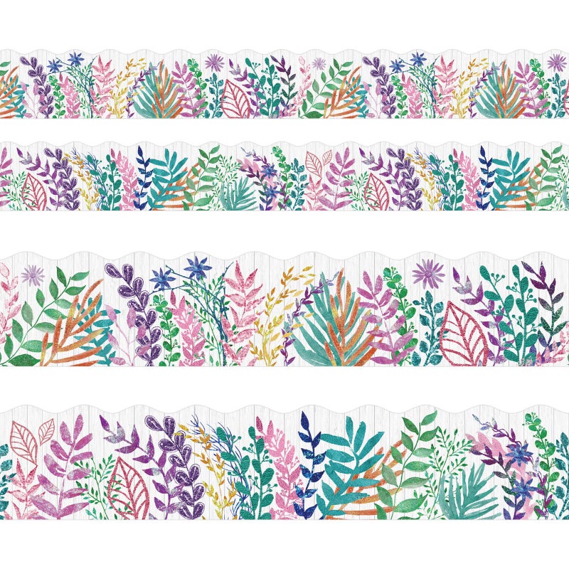 Leaves Bulletin Board Border 36ft Two Sided Tropical Border for Classroom Decoration School Decor Family Party Supply