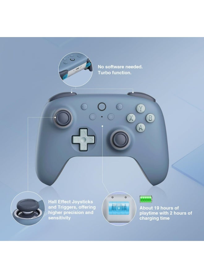 8Bitdo Ultimate 2C Wireless Controller for Windows PC and Android, with 1000Hz Polling Rate, Hall Effect Joysticks and Hall Triggers, and Remappable L4/R4 Bumpers (Dark Blue) - Image 2