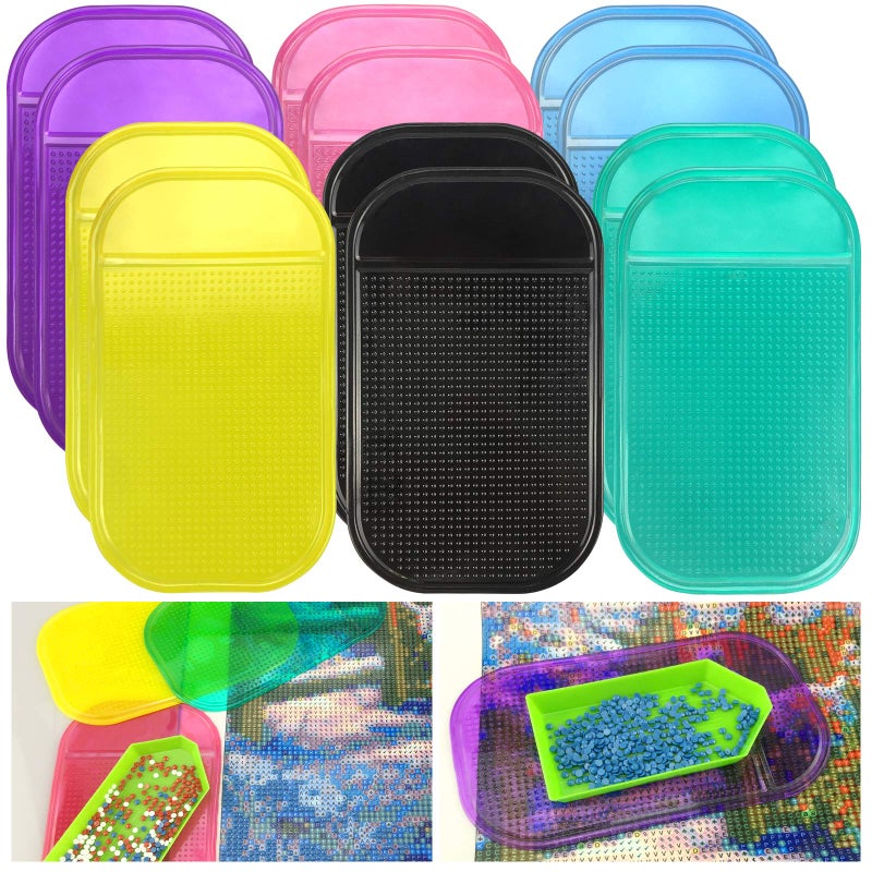 12Colors Diamond Painting AntiSlip Tools Sticky MatSticky Gel Pad For Holding TrayNonSlip Universal Mount Holder For 5D Embroidery Accessory KitsDiamond Tray Sticky Mats For Kids Adults56x33In