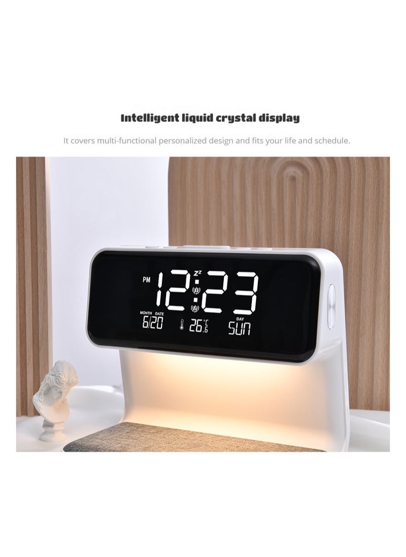 Generic - Creative 3 In 1 Bedside Lamp Wireless Charging LCD Screen Alarm Clock Wireless Phone Charger - Image 1