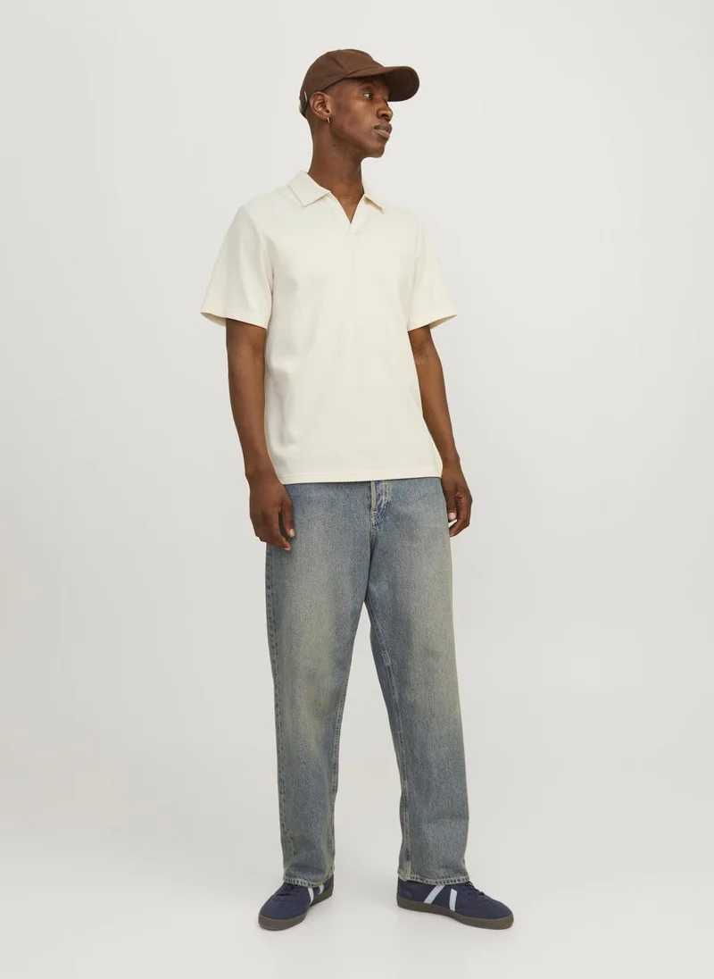 JACK & JONES Jorbrooklyn Plisse Split Neck Essential Polo