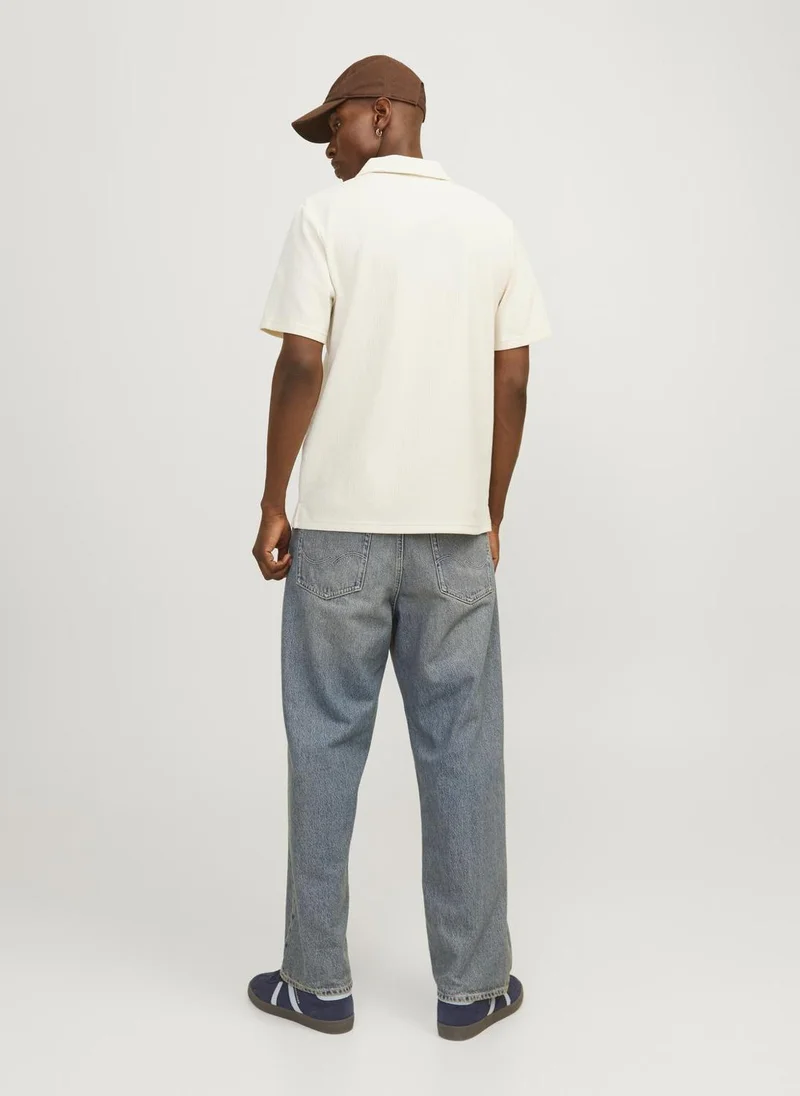 JACK & JONES Jorbrooklyn Plisse Split Neck Essential Polo