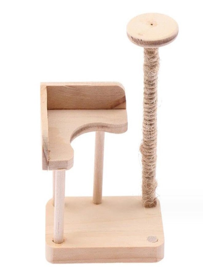 EatingBiting 1:12 Scale 1/12 mini Furniture minihouse Miniature Cat Climbing Frame Miniature Cat Tree Farm Animals for Cat Tower Home Furniture Miniature Tower Wooden Cat mini House Birch - Image 5