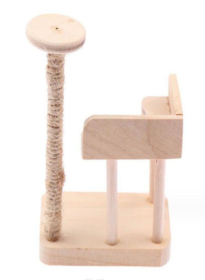 EatingBiting 1:12 Scale 1/12 mini Furniture minihouse Miniature Cat Climbing Frame Miniature Cat Tree Farm Animals for Cat Tower Home Furniture Miniature Tower Wooden Cat mini House Birch - Image 4